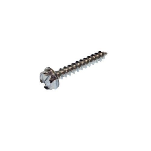 Minerallac® 77008J Combination Self-Tapping Sheet Metal Screw, #10-16, 1/2 in OAL, Hex Washer Head, Phillips®/Slotted Drive, Steel, Zinc Plated, Sharp Point
