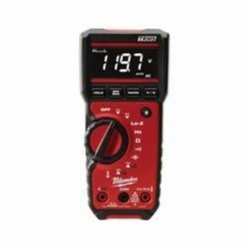 2217-20Milwaukee® 2217-20 Digital Multimeter, 600 VDC/VAC, 10 A, 40 MOhm Measuring, 6 mV to 600 VAC, 600 mV to 600 VDC, 10 A, 600 Ohm to 40 MOhm, High Contrast White on Black Display