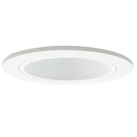 Elite Lighting B401W-WH Round Stepped Baffle Trim, 1-7/8 in ID, CFL/Incandescent Lamp, For Use With B4PLIC-E, B4PLIC-M, B4PL, B4PLR, B4-GU24-IC, B4-GU24-RIC, G4, G4IC, G4R 4 in Housing