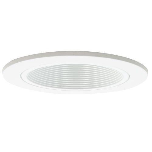 Elite Lighting B401W-WH Round Stepped Baffle Trim, 1-7/8 in ID, CFL/Incandescent Lamp, For Use With B4PLIC-E, B4PLIC-M, B4PL, B4PLR, B4-GU24-IC, B4-GU24-RIC, G4, G4IC, G4R 4 in Housing