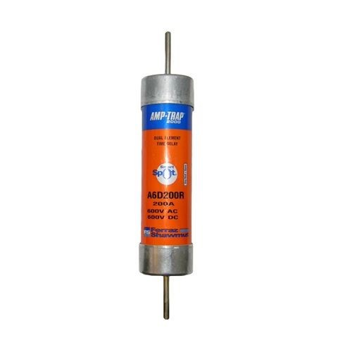 Mersen AMP-TRAP® 2000 SmartSpot® A6D10R Current Limiting Low Voltage North American Time Delay Power Fuse, 10 A, 600 VAC, 200 kA Interrupt, RK1 Class, Cylindrical Body