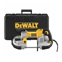 DeWALT® DWM120K Deep Cut Heavy Duty Portable Band Saw Kit, 5 in Round, 5 x 4-3/4 in Rectangular Cutting, 44.875 x 0.5 x 0.02 in Blade, 120 VAC, 100 to 350 fpm Speed