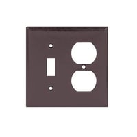EATON Arrow Hart™ Eaton Wiring Devices 2138B-BOX 2000 Standard Combination Wallplate, 2 Gangs, 4.5 in H x 4.56 in W, Thermoset, Brown
