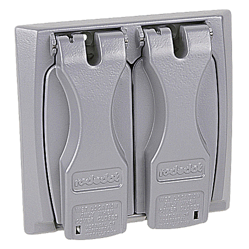 Data-Spec SheetRed Dot® 2CCU Universal Weatherproof Receptacle Cover With (4) Adapters and (4) Screws Lockable, Flip Lid Cover, Die Cast Zinc