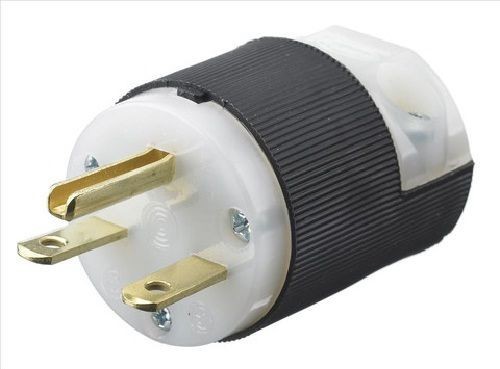 HBL5666CHubbell, Straight Blade Plug, 250 Volts, 15 Ampere, NEMA 6-15P, Black & White, 2 Pole, 3 Wire