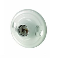 Leviton® 8829-CW4 1-Circuit 1-Piece Keyless Ceiling Receptacle Lampholder, 660 W Lamp, 600 VAC, Medium Incandescent Lamp