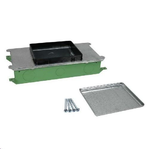 Wiremold® RFB2-OG On-Grade Floor Box, Steel, 100.4 cu-in Capacity, 2 Gangs, 14 Knockouts, 13-1/8 in L x 6-1/2 in W x 3-7/16 in D