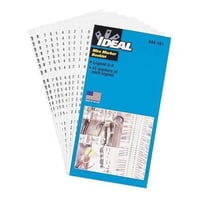 IDEAL® 44-104 Pre-Printed Wire Marker Booklet, 1-1/2 in L x 1/4 in W, Black/White, Plastic Impregnated Cloth