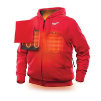 302R-20XLMilwaukee® M12™ 302R-202X Insulated Heated Hoodie, 2XL, Red, Cotton/Brushed Tricot Lining/Polyester, 46 to 48 in Chest, Resists: Water and Wind