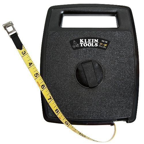 Klein® 946-100 Measuring Tape, 100 ft L x 1/2 in W Blade, Woven Fiberglass Blade, 1/8 in Graduation