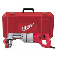 Milwaukee® 3002-1 Grounded Right Angle Drill Kit, 1/2 in Keyed Chuck, 120 VAC, 600 rpm Speed, 16-3/4 in OAL