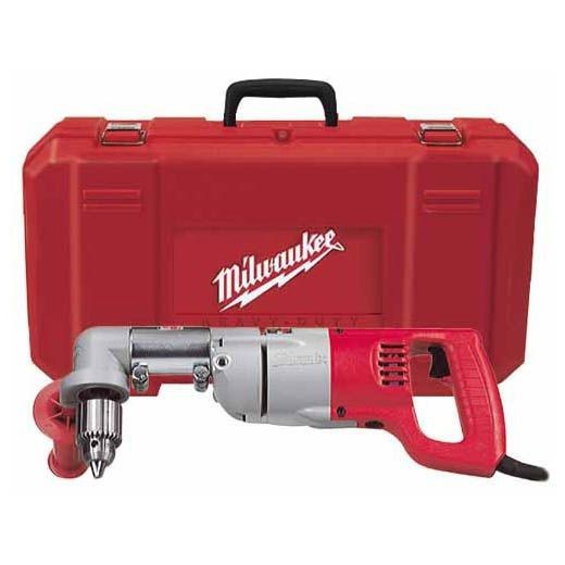Milwaukee® 3002-1 Grounded Right Angle Drill Kit, 1/2 in Keyed Chuck, 120 VAC, 600 rpm Speed, 16-3/4 in OAL