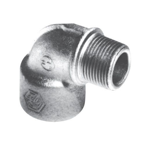Crouse-Hinds EL196 Dust-Ignitionproof Male/Female Threaded Short Explosionproof Conduit Elbow, 1/2 in Trade, 90 deg, Feraloy® Iron Alloy/Ductile Iron, Electro-Galvanized/Aluminum Acrylic Painted