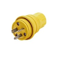 Woodhead® Watertite® Extreme 14W47 130146 Male Plug, 125 VAC, 15 A, 2 Poles, 3 Wires, Yellow