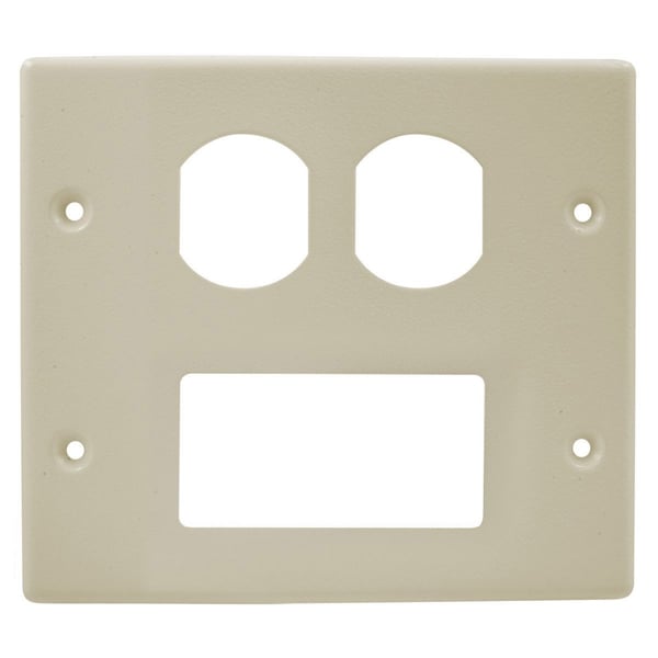 HBL4747BRIVWiring Device-Kellems HBL4747BRIV 2-Gang 1-Decorator Standard Cover Plate With (1) Duplex Opening, For Use With HBL4750 Series Metal Raceway, Rolled Steel, Ivory