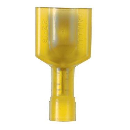 DNF10-250FIMB-QPanduit® Pan-Term™ DNF10-250FIMB-Q DNF-FIMB Fully Insulated Loose Piece Vibration-Resistant Disconnect, 12 to 10 AWG Conductor, 0.25 in W x 0.032 in THK Tab, Butted Seam/Standard Barrel, Copper, Yellow