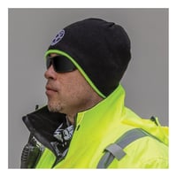 60391Klein® 60391 Knit Beanie With Fleece Lining, Universal, Black/Hi-Viz Yellow, Dry Acrylic/Polyester/Polyolefin