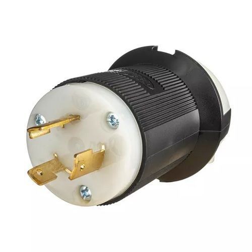 HBL2311STWiring Device-Kellems Twist-Lock® HBL2311ST Locking Plug, 20 A, 125 V, 2 Pole, 3 Wire Grounding, L5-20P, Screwless Terminal, Black/White