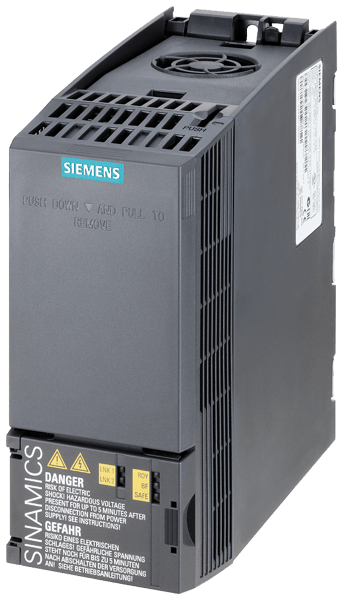 6SL32101KE118AF2Siemens 6SL32101KE118UF2 SINAMICS G120C 3-Phase Infrastructure Converter, 380 to 480 VAC Input, 400 VAC Output, 2.3 A Input, 1.7 A Output, 3/4 hp, 73 mm W x 160 mm D