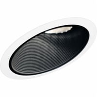 Progress Lighting® P8004-31 Utilitarian/Commodity Baffle Trim, 6-7/16 in ID x 8-1/4 in OD, Incandescent Lamp, For Use With 6 in 45 deg Sloped Ceiling Recessed Housing, Aluminum