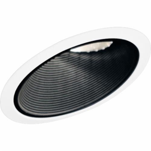 Progress Lighting® P8004-31 Utilitarian/Commodity Baffle Trim, 6-7/16 in ID x 8-1/4 in OD, Incandescent Lamp, For Use With 6 in 45 deg Sloped Ceiling Recessed Housing, Aluminum