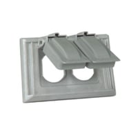 Eaton Wiring Devices S2962W-SP Self-Closing Weatherproof Protective Cover, 3-1/8 in W x 4.816 in D, Duplex Receptacle Cover, Tough Plastic