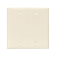 EATON Arrow Hart™ Eaton Wiring Devices 2037LA-BOX 2000 Mid-Sized Blank Wallplate, 2 Gangs, 4.87 in H x 4.94 in W, Thermoset, Light Almond