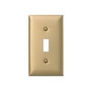 64072Mulberry 64072 Standard Wallplate, 2 Gangs, 4.5 in H x 4.562 in W, Solid Brass, Brass