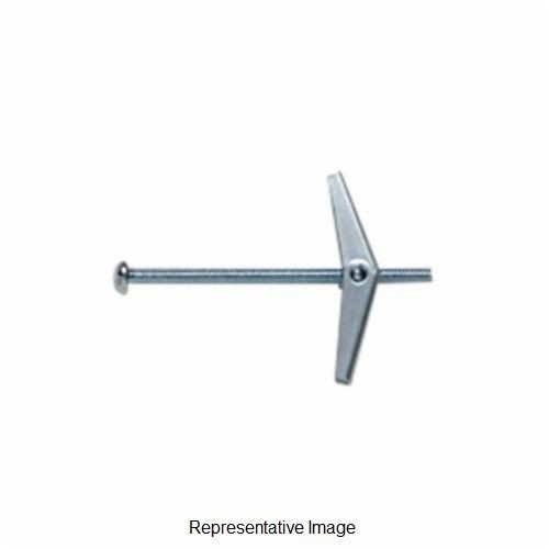 DeWALT® 4131 Wing Toggle Bolt, 3/16 in Screw, 3 in OAL, Carbon Steel, Round Head, 1/2 in Drill