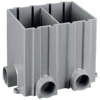PFBRG2Hubbell, Floor Box, Rectangular, Plastic, 2 Gang, Gray