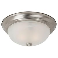 75942-962Sea Gull Lighting® 75942-962 Windgate Flush Mount Lighting, (2) A19 Incandescent Lamp, 60 W Fixture, 120 VAC, Brushed Nickel Housing