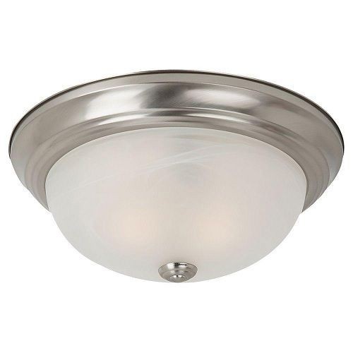 75942-962Sea Gull Lighting® 75942-962 Windgate Flush Mount Lighting, (2) A19 Incandescent Lamp, 60 W Fixture, 120 VAC, Brushed Nickel Housing