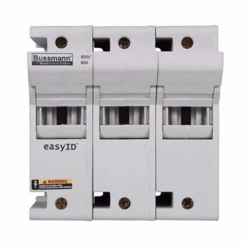 CH60J3Bussmann® CH60J3 Finger-Safe Modular Fuse Holder, 600 VAC/VDC, 60 A, 18 to 1 AWG Wire, 3 Poles