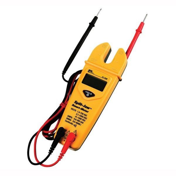 IDEAL® Split-Jaw™ 61-096 Automatic Split Multi-Tester, 0 to 200 A, 0 to 750 VAC, 0 to 1000 VDC, 0 to 2000 Ohm, 1/2 in Jaw, LCD Display