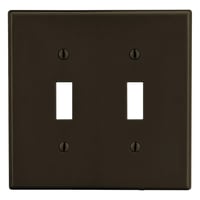 P2PREMISE WIRING Wiring Device-Kellems P2 Non-Metallic Standard Wallplate, 2 Gangs, 4.63 in L x 4.69 in W, Polycarbonate Thermoplastic, Brown