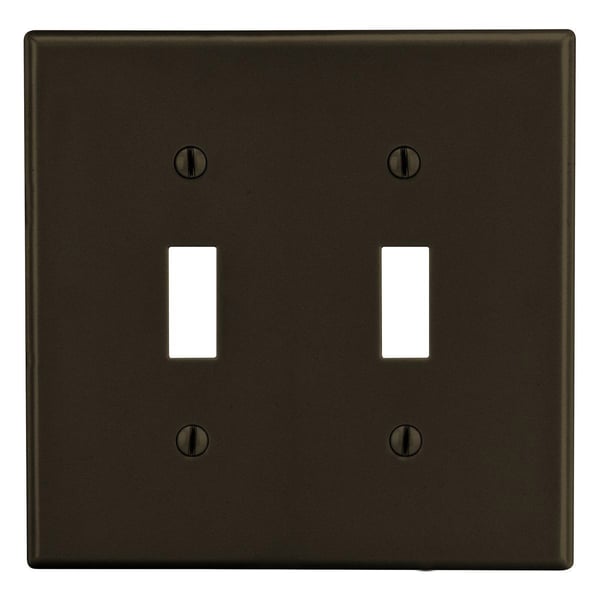 P2PREMISE WIRING Wiring Device-Kellems P2 Non-Metallic Standard Wallplate, 2 Gangs, 4.63 in L x 4.69 in W, Polycarbonate Thermoplastic, Brown