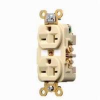 HBL5462IWiring Device-Kellems HBL5462I Heavy Duty Grounding Duplex Receptacle, 250 VAC, 20 A, 2 Poles, 3 Wires, Ivory