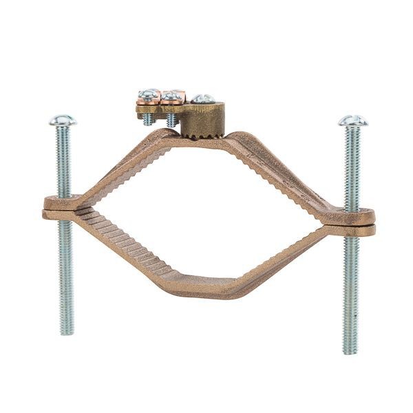 NSI G-16 Heavy Duty Ground Clamp With Adapter, 8 to 4/0 AWG Conductor, Silicon Bronze
