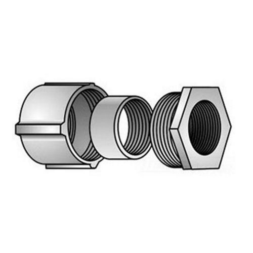 O-Z/Gedney 4-75 3-Piece Type 4 Rigid Conduit Coupling, 3/4 in, For Use With IMC/Rigid Conduit, Malleable Iron, Zinc Plated