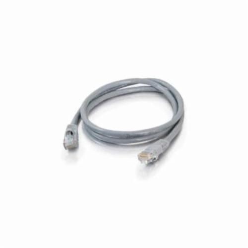 Quiktron® 570-100-010 Value Booted Patch Cord, Cat 5e, 24 AWG Solid Copper Conductor, Male RJ45 Connector, 10 ft L Cord, Gray