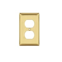 64101Mulberry 64101 Standard Receptacle Wallplate, 1 Gang, 4-1/2 in H x 2-3/4 in W, Solid Brass, Brass