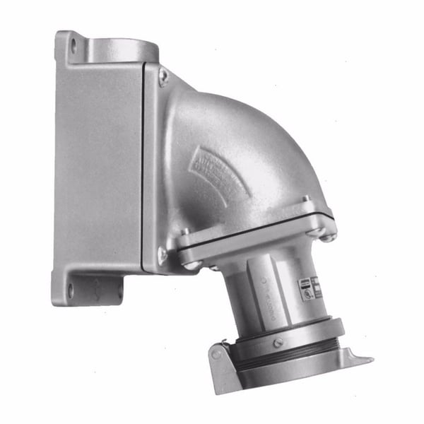 AREA6425Crouse-Hinds Arktite® AREA6424 Grounding Style 2 Heavy Duty Watertight Receptacle Assembly With Spring Door, 600 VAC/250 VDC, 60 A, 4 Poles, 3 Wires, Natural