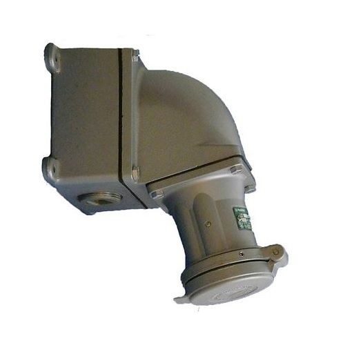 Appleton® AERC33 Feed Though Straight Angle Mounting Box With Front Opening, 5.31 in H x 3.38 in W x 2-1/2 in D, For Use With Powertite™ and AE Series 30 A 1 in Hub Pin and Sleeve Receptacles, Copper-Free Aluminum