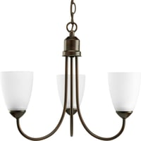 Progress Lighting® P4440-20 Gather Contemporary/Soft/Transitional Chandelier, (3) A19 Incandescent Lamp, 120 VAC, Antique Bronze/Painted Housing
