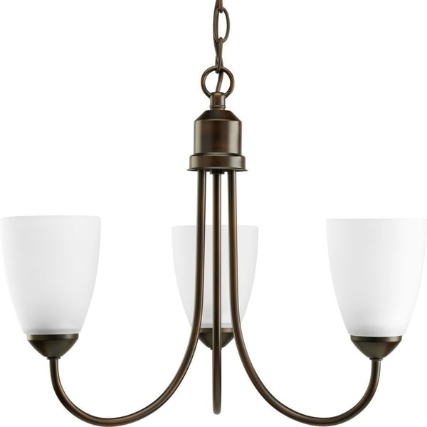 Progress Lighting® P4440-20 Gather Contemporary/Soft/Transitional Chandelier, (3) A19 Incandescent Lamp, 120 VAC, Antique Bronze/Painted Housing