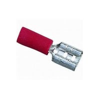 IDEAL® 83-9571 Female Disconnect Terminal, 22 to 18 AWG Conductor, 0.25 x 0.032 in Tab, Shouldered Barrel, Brass, Red
