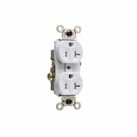 WR20TRWPass & Seymour® WR20TRW Duplex Tamper-Resistant UV-Resistant Weather-Resistant Straight Blade Receptacle, 125 VAC, 20 A, 2 Poles, 3 Wires, White