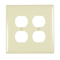 Pass & Seymour® TradeMaster® TPJ82-I Jumbo Receptacle Wallplate, 2 Gangs, 6 in, Thermoplastic, Ivory