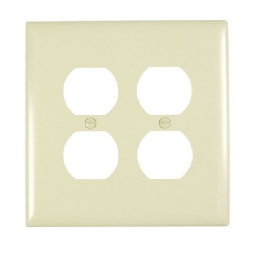 Pass & Seymour® TradeMaster® TPJ82-I Jumbo Receptacle Wallplate, 2 Gangs, 6 in, Thermoplastic, Ivory
