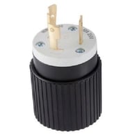 515SPWiring Device-Kellems Select Spec™ 515SP Straight Blade Plug, 125 VAC, 15 A, 2 Poles, 3 Wires, Black/White